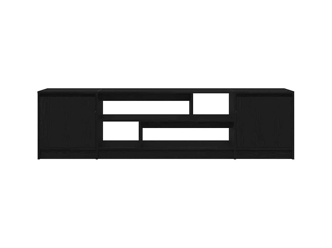 Meuble TV chêne noir 188,5x41x50 cm bois d'ingénierie