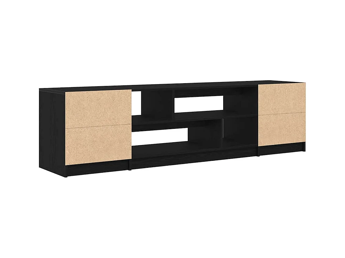 Meuble TV chêne noir 188,5x41x50 cm bois d'ingénierie