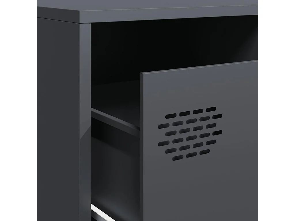 Meuble TV anthracite 202x39x43,5 cm acier laminé à froid