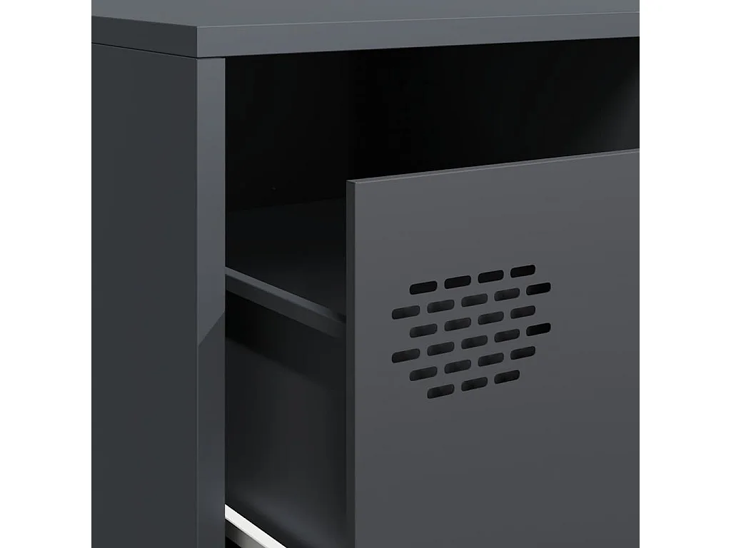 Meuble TV anthracite 202x39x43,5 cm acier laminé à froid