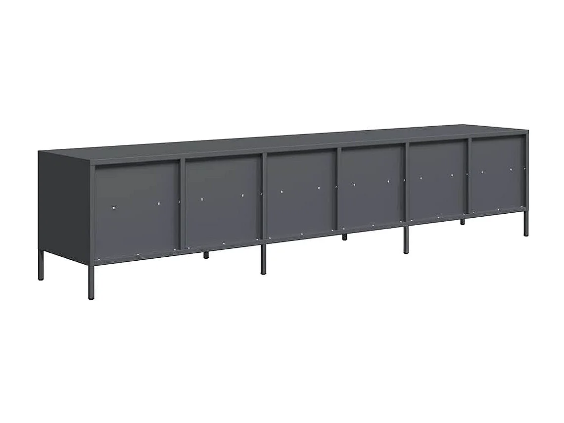 Meuble TV anthracite 202x39x43,5 cm acier laminé à froid