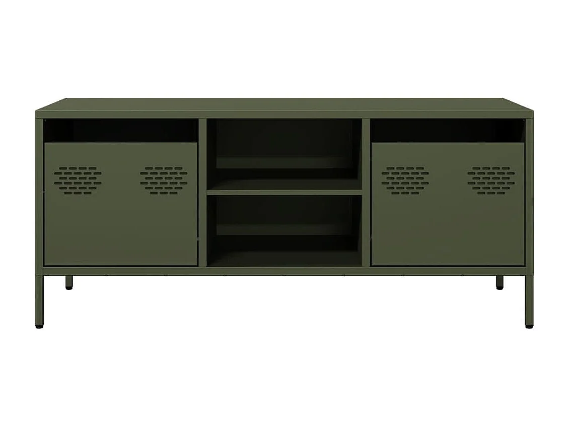 TV-Schrank Olivgrün 101,5x39x43,5 cm Kaltgewalzter Stahl