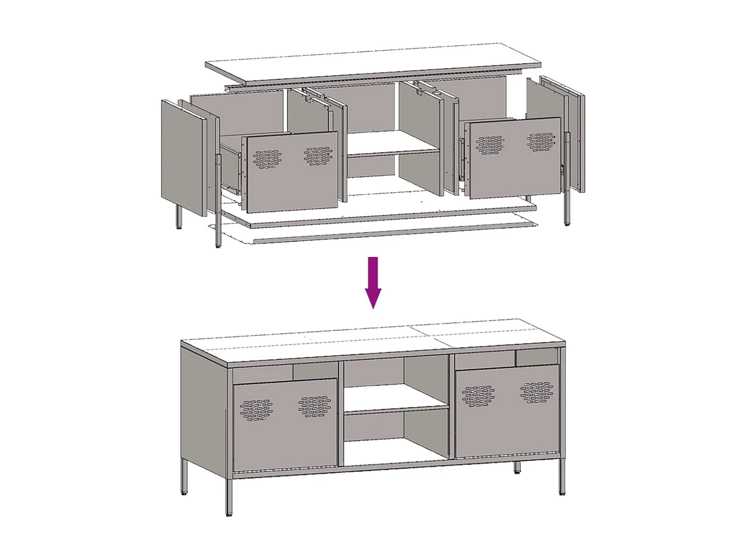 TV-Schrank Olivgrün 101,5x39x43,5 cm Kaltgewalzter Stahl