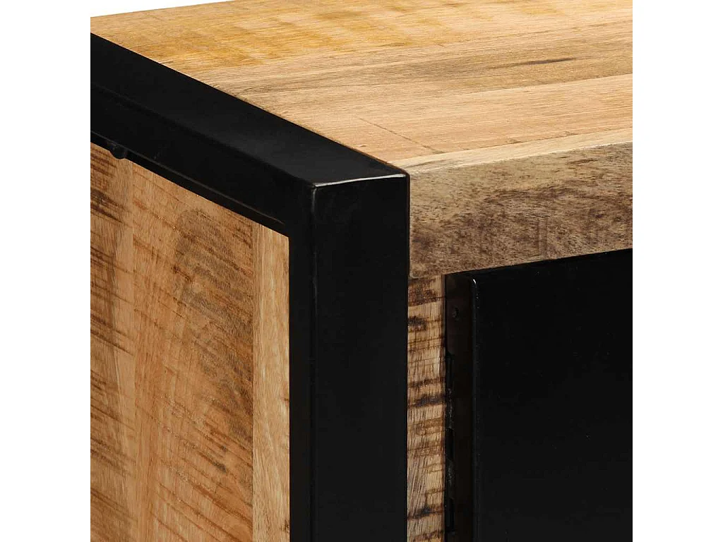 Meuble TV 80x30x35 cm bois massif de manguier brut