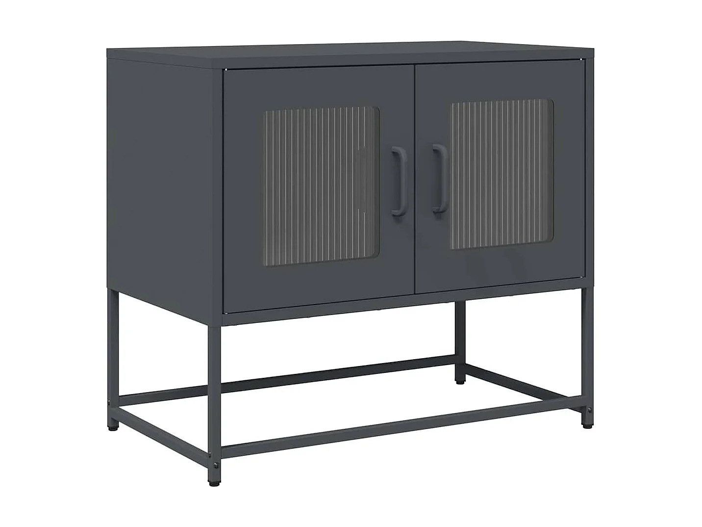 Meuble TV anthracite 68x39x60,5 cm acier laminé à froid