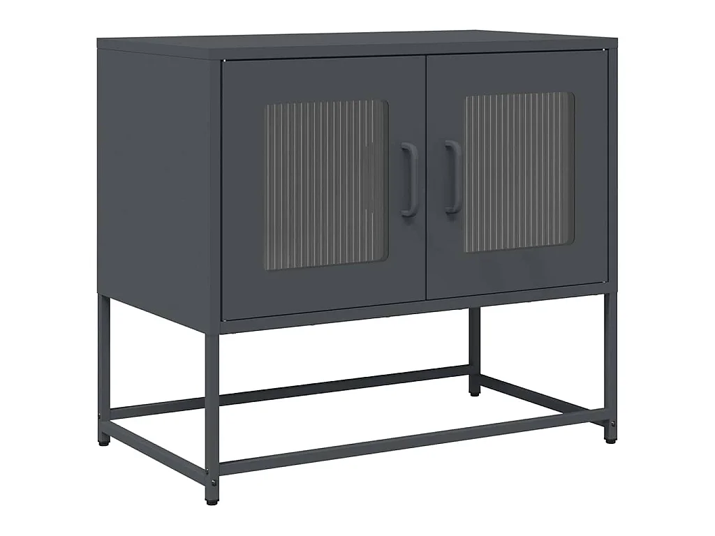 Meuble TV anthracite 68x39x60,5 cm acier laminé à froid