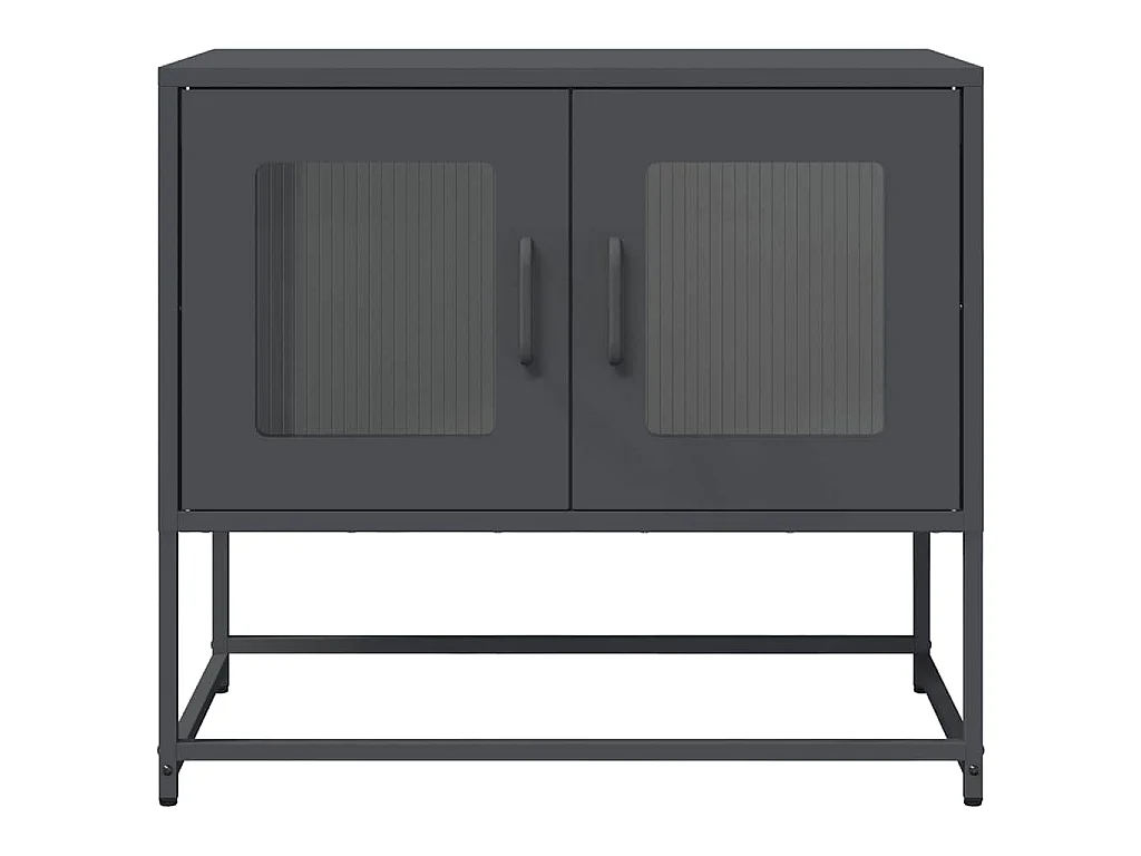 Meuble TV anthracite 68x39x60,5 cm acier laminé à froid
