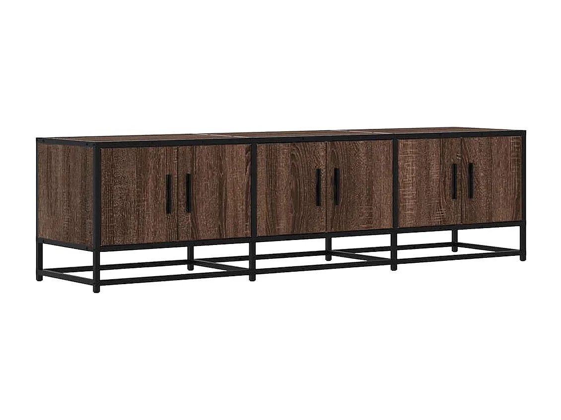 Meuble TV chêne marron 150x35x41 cm bois d'ingénierie et métal