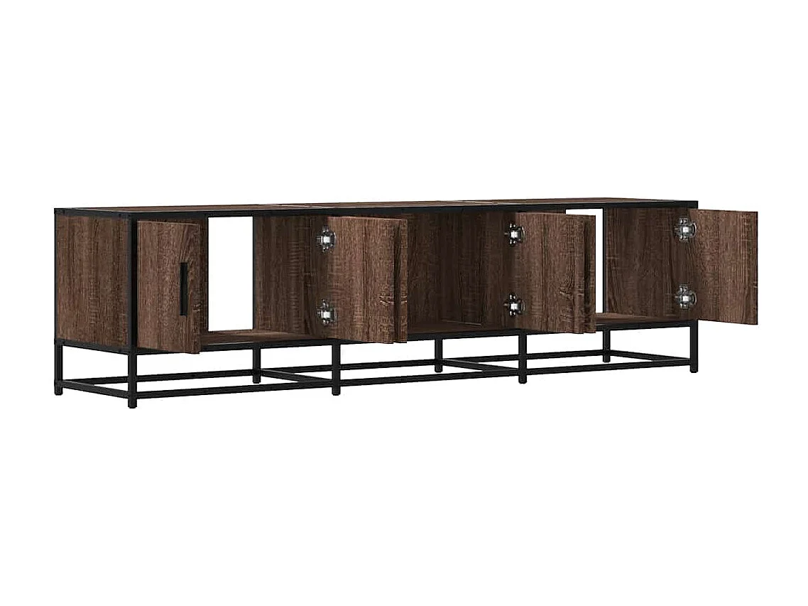 Meuble TV chêne marron 150x35x41 cm bois d'ingénierie et métal
