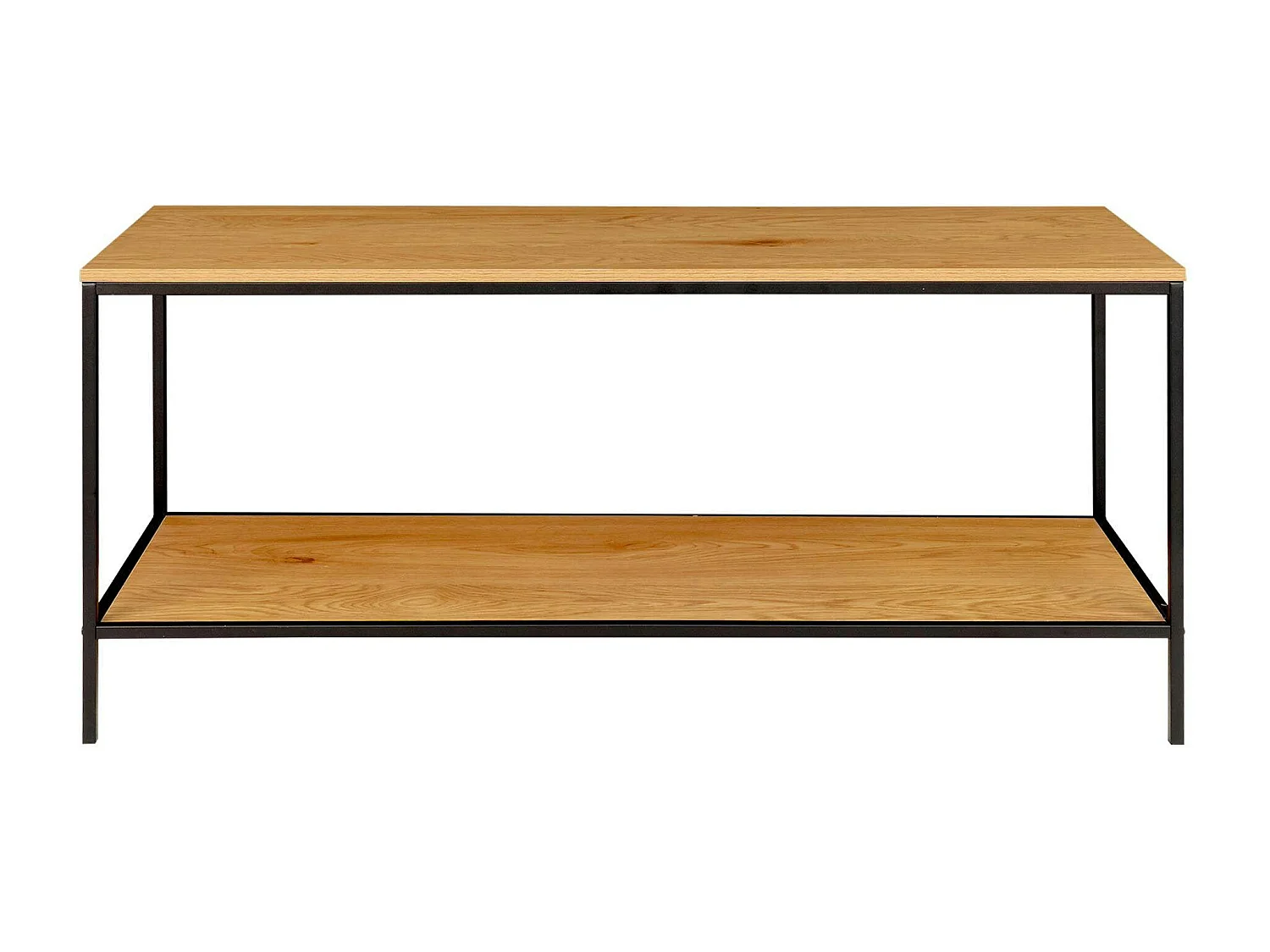 Petit meuble TV effet chêne clair - 2 niveaux de rangement TALLINN