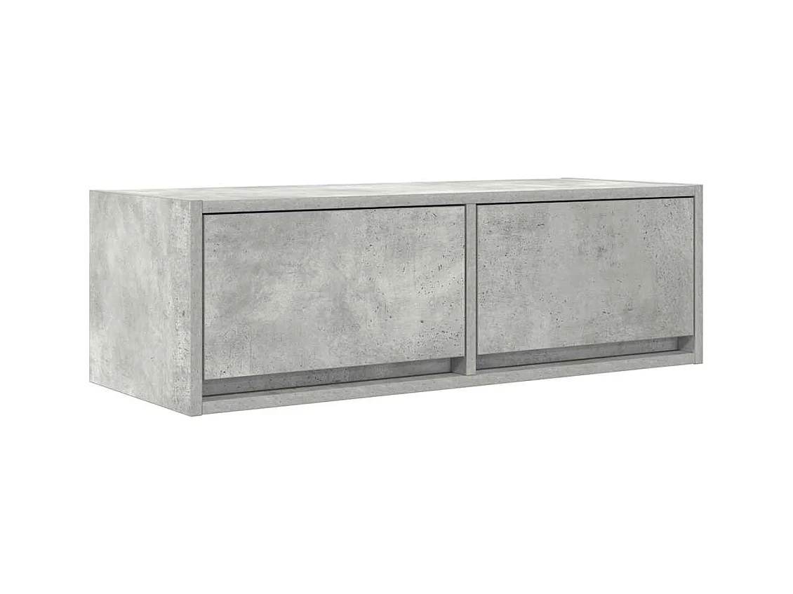 Meuble TV gris béton 80x31x25,5 cm bois d'ingénierie
