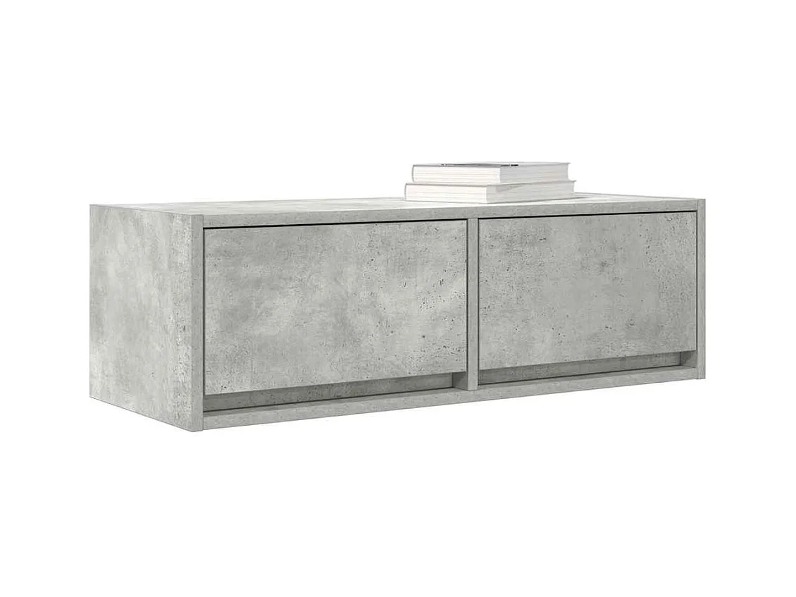 Meuble TV gris béton 80x31x25,5 cm bois d'ingénierie