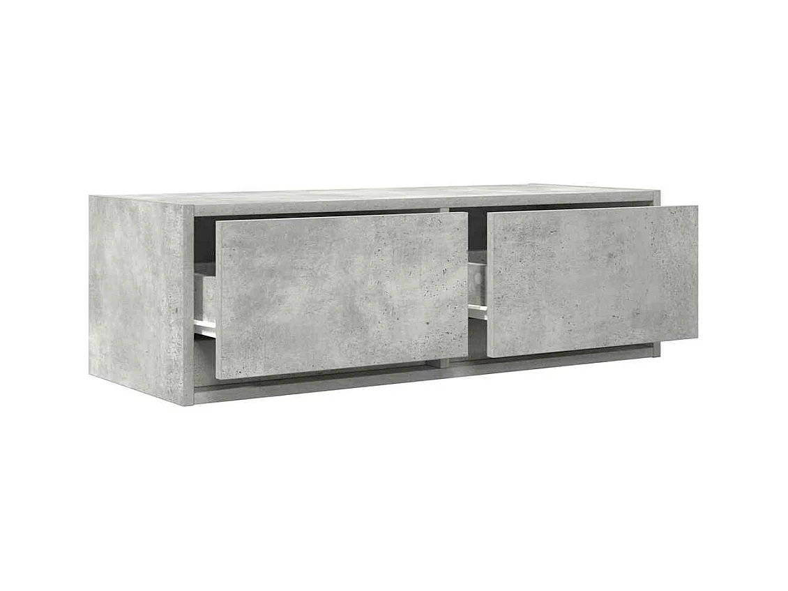 Meuble TV gris béton 80x31x25,5 cm bois d'ingénierie