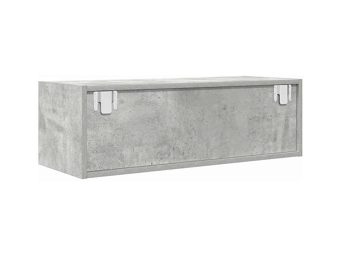 Meuble TV gris béton 80x31x25,5 cm bois d'ingénierie