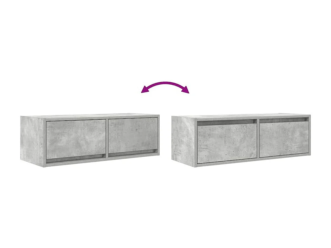TV-Schrank Betongrau 80x31x25,5 cm Holzwerkstoff