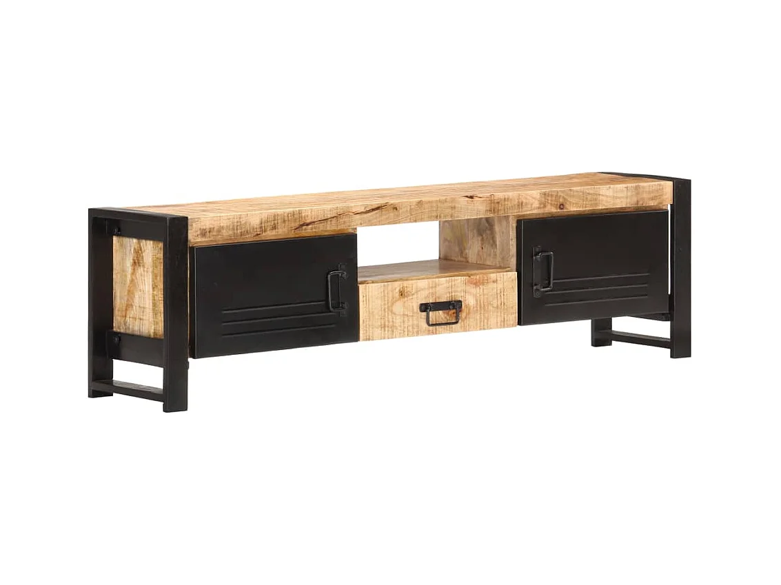 Meuble TV 140x30x40 cm Bois de manguier brut