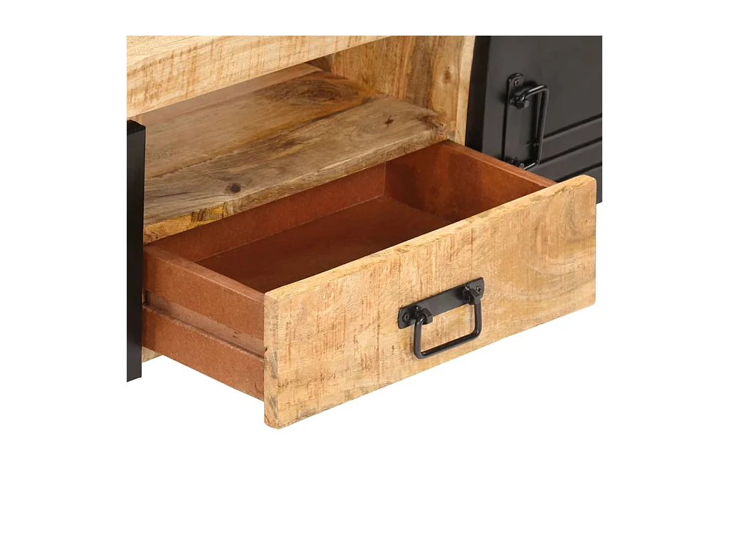 Meuble TV 140x30x40 cm Bois de manguier brut