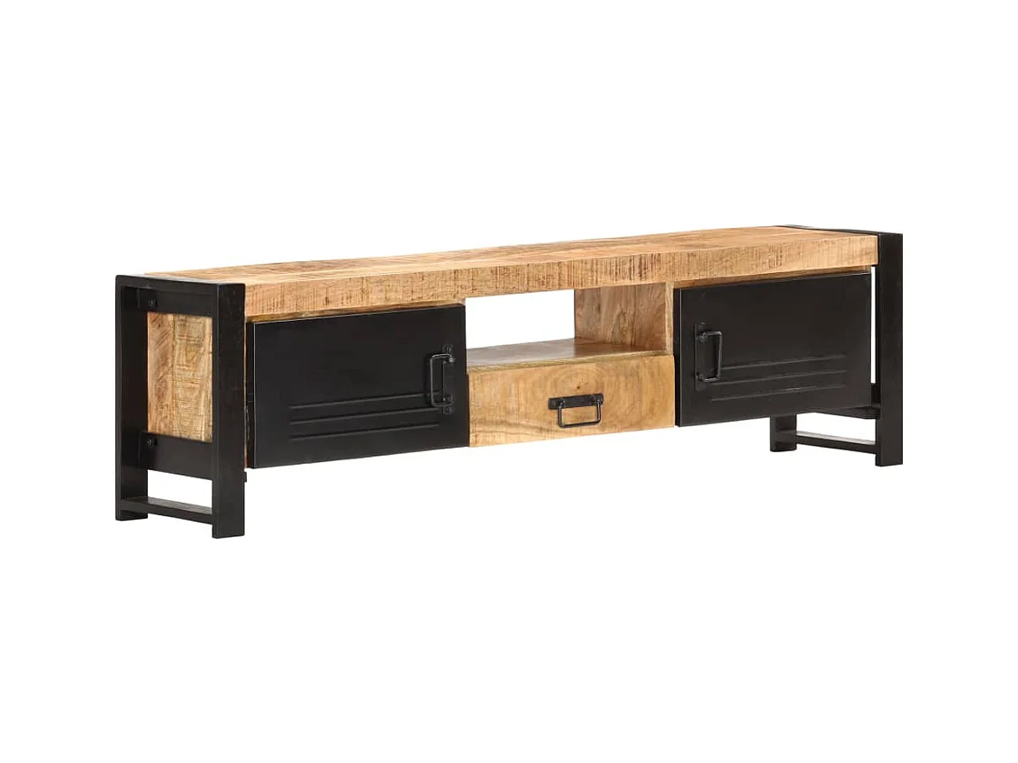 Meuble TV 140x30x40 cm Bois de manguier brut