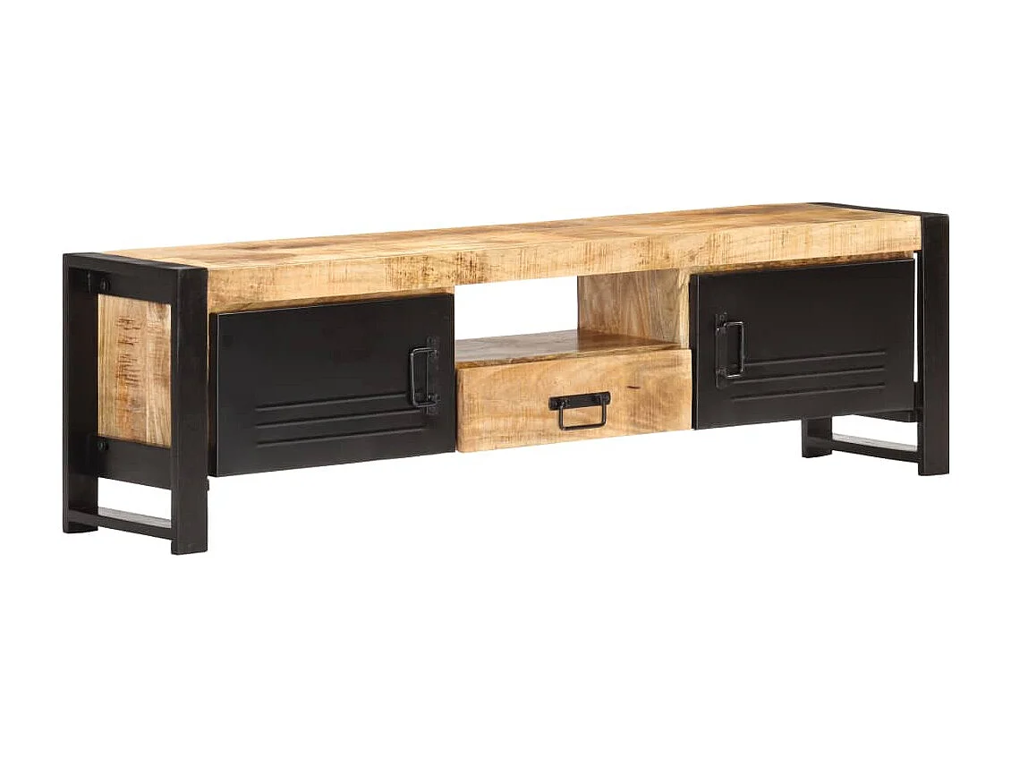 Meuble TV 140x30x40 cm Bois de manguier brut