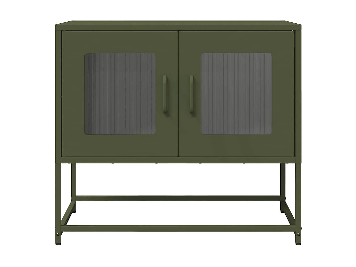 Meuble TV vert olive 68x39x60,5 cm acier laminé à froid