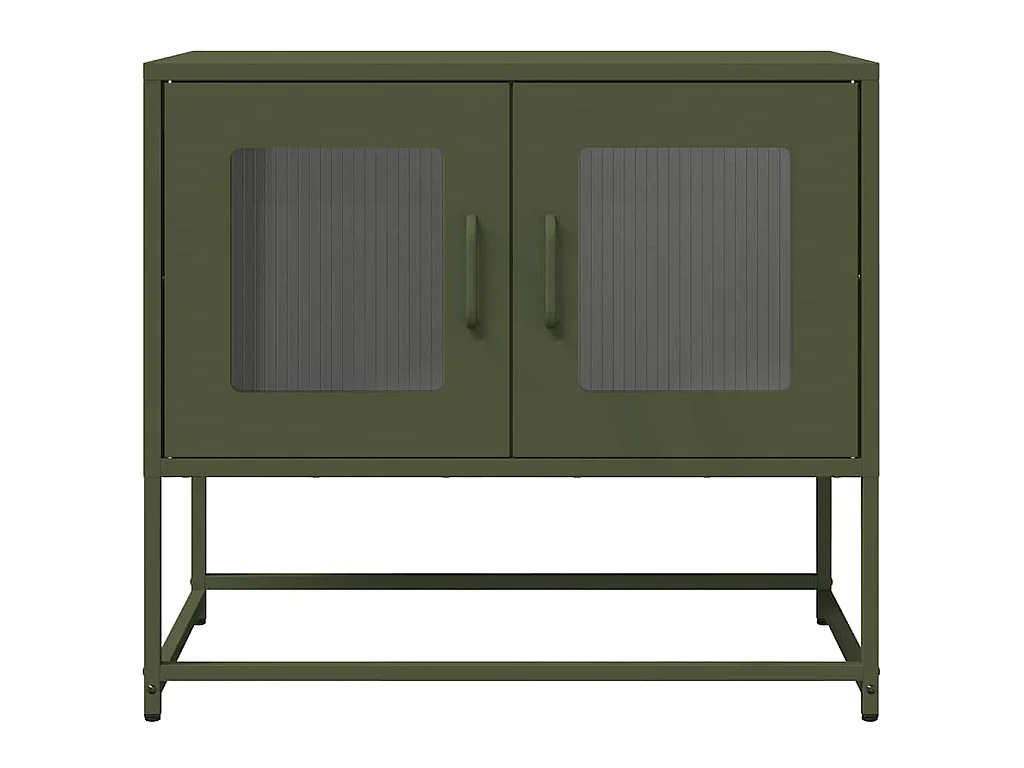 Meuble TV vert olive 68x39x60,5 cm acier laminé à froid