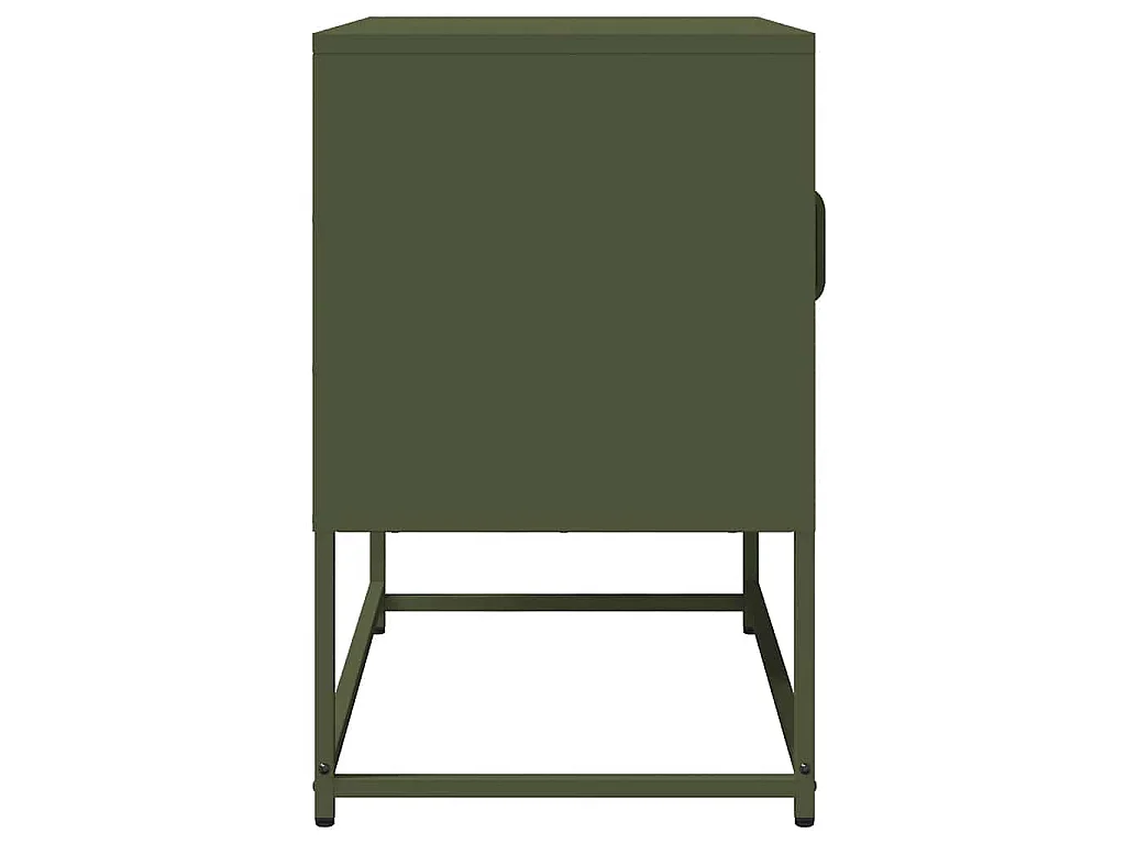 Meuble TV vert olive 68x39x60,5 cm acier laminé à froid