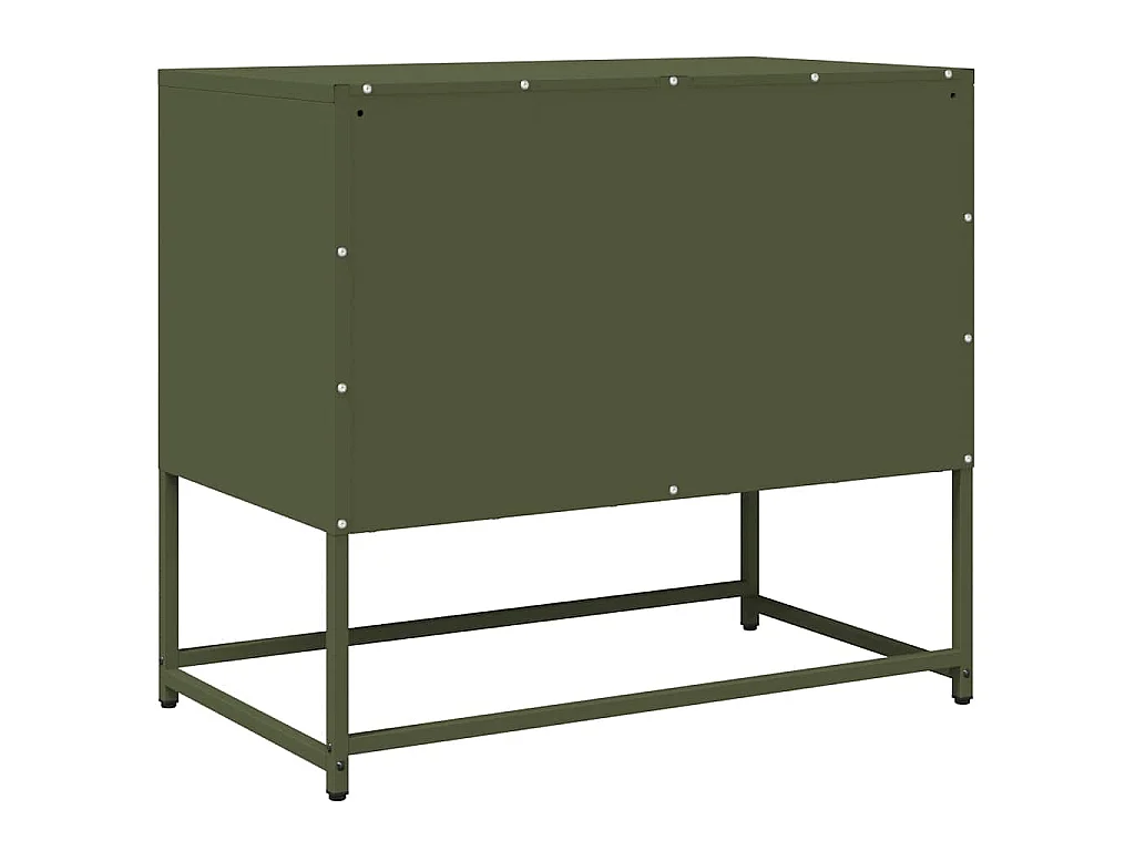 Meuble TV vert olive 68x39x60,5 cm acier laminé à froid