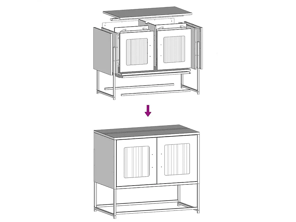 Meuble TV vert olive 68x39x60,5 cm acier laminé à froid