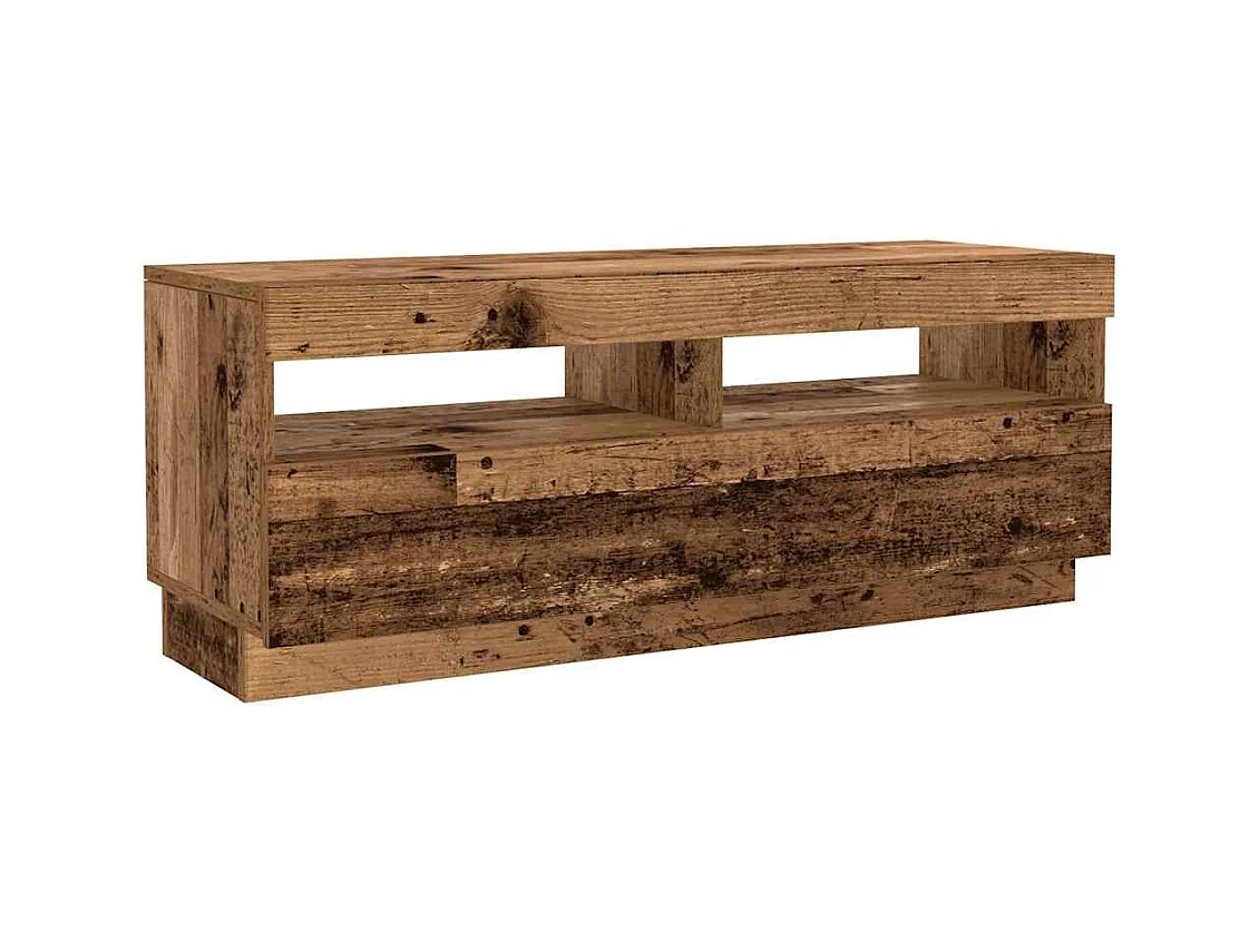 Mobile Porta TV con LED Legno Antico 300x35x40 cm Truciolato