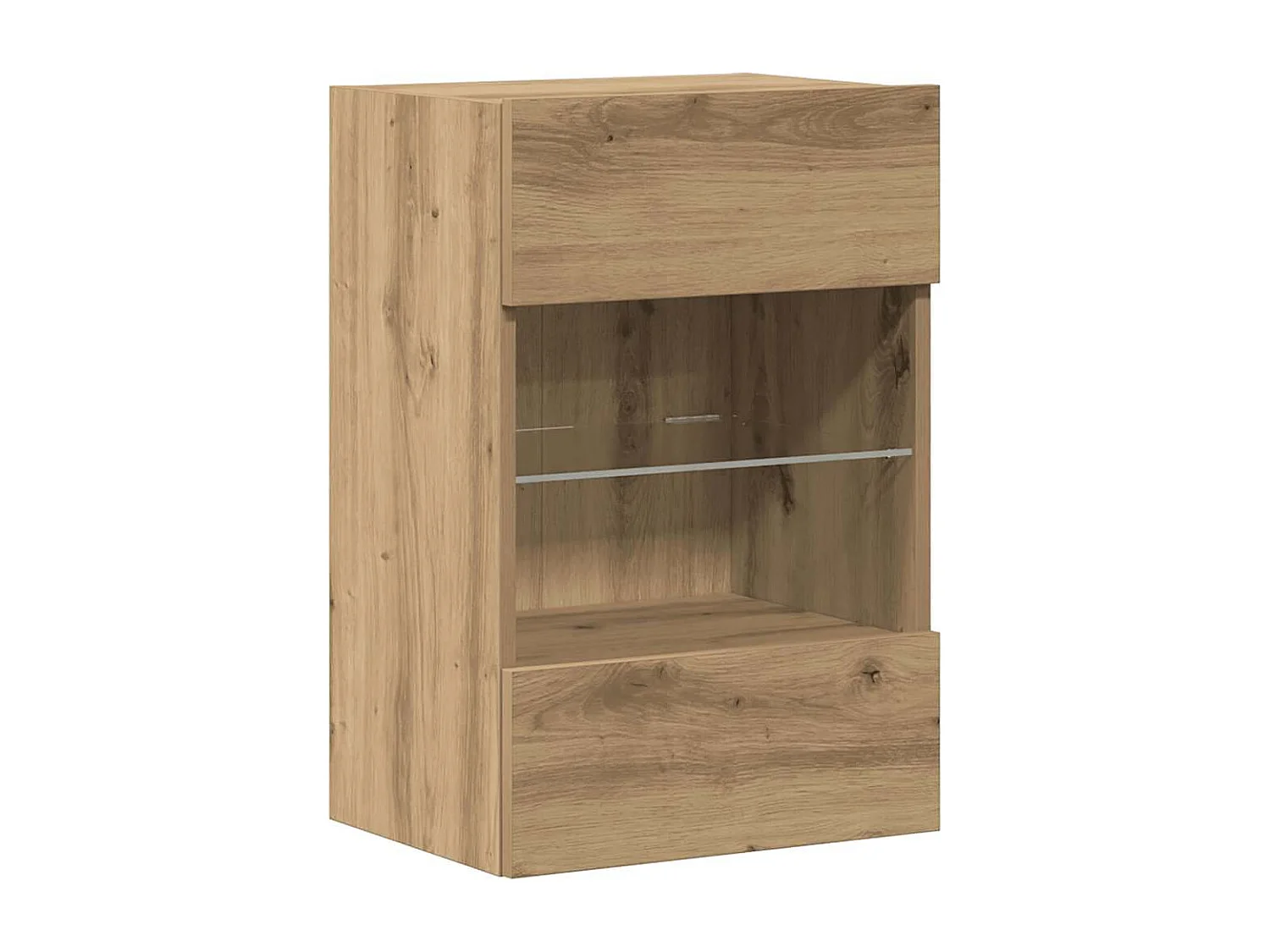 Mobili da parete con luci LED per TV 2pz Rovere Artigianale 40x30x60,5cm