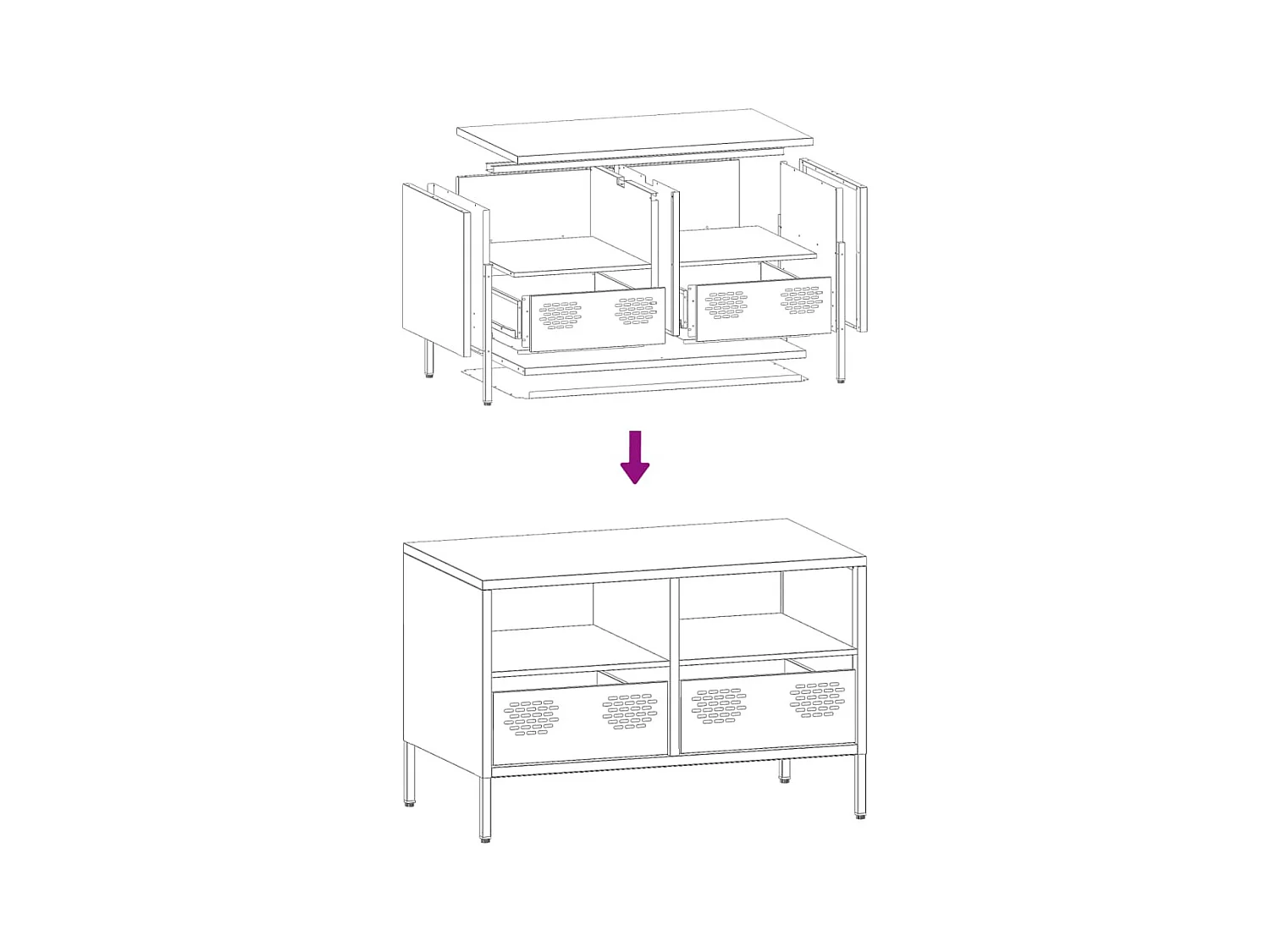 Tv-meubel 68x39x43,5 cm koudgewalst staal zwart