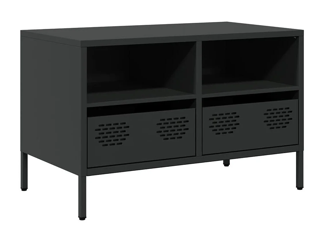 Meuble TV noir 68x39x43,5 cm acier laminé à froid