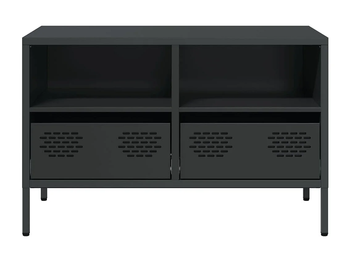 Meuble TV noir 68x39x43,5 cm acier laminé à froid