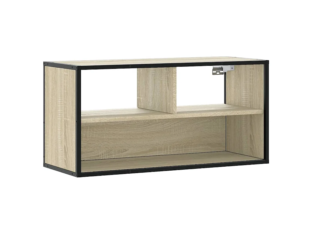 Tv-meubel 80x31x39,5 cm bewerkt hout metaal sonoma eikenkleurig