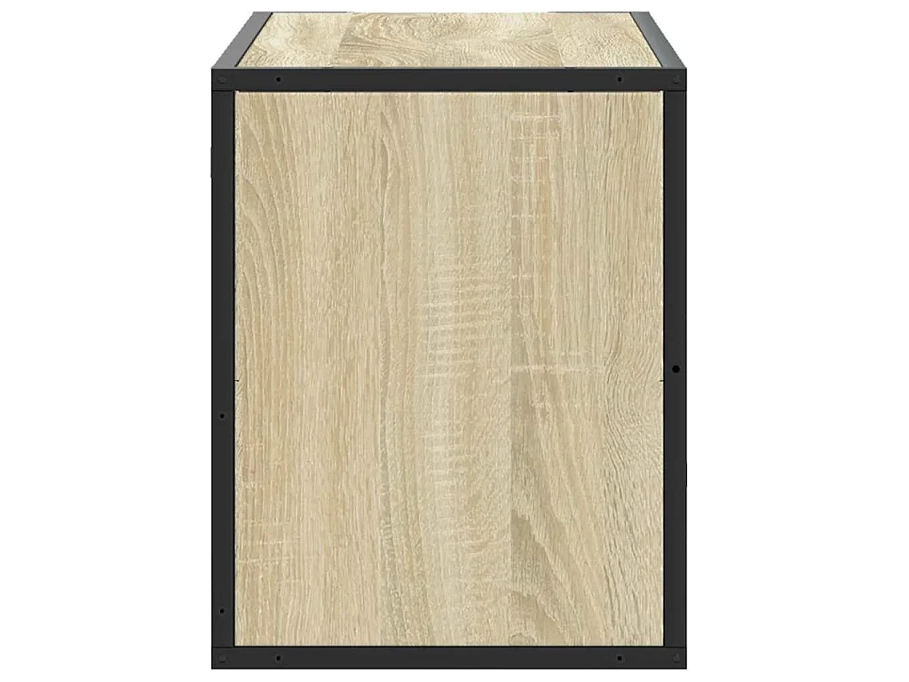 Tv-meubel 80x31x39,5 cm bewerkt hout metaal sonoma eikenkleurig