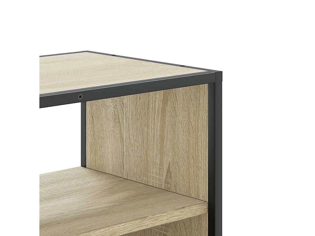 Tv-meubel 80x31x39,5 cm bewerkt hout metaal sonoma eikenkleurig