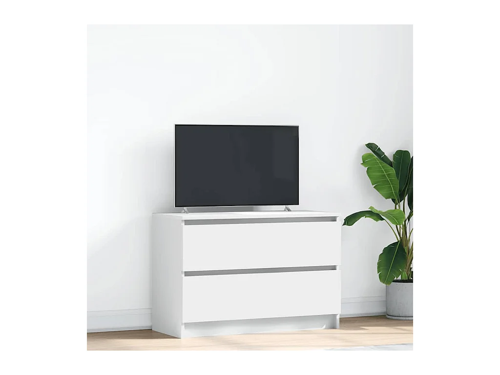 Meuble TV blanc 80x35x54 cm bois d'ingénierie