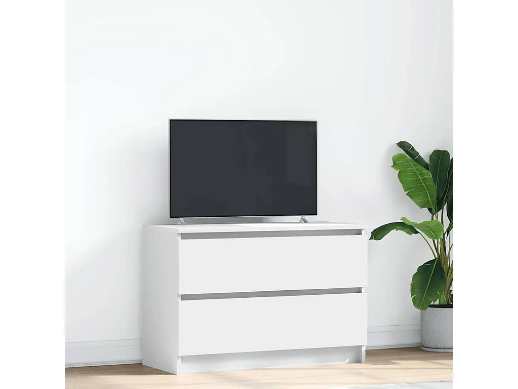 Meuble TV blanc 80x35x54 cm bois d'ingénierie