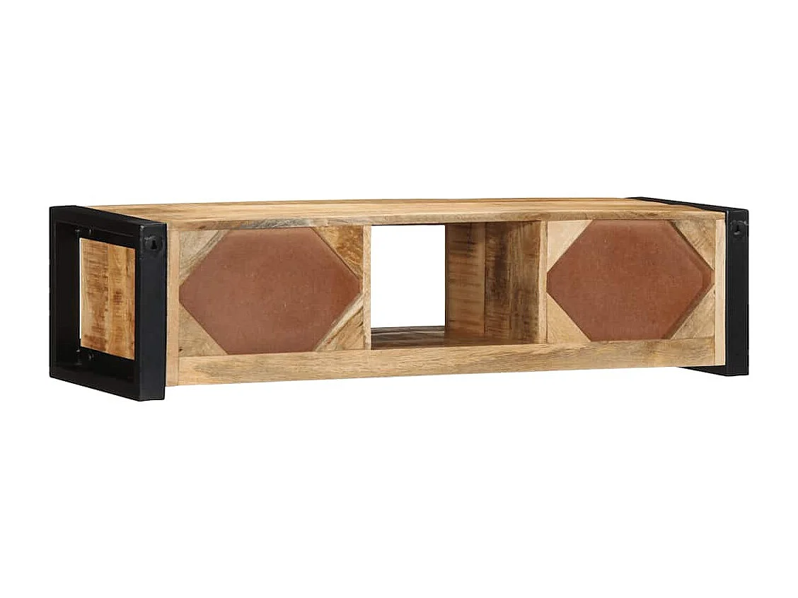Meuble TV 100x30x25 cm bois massif de manguier brut
