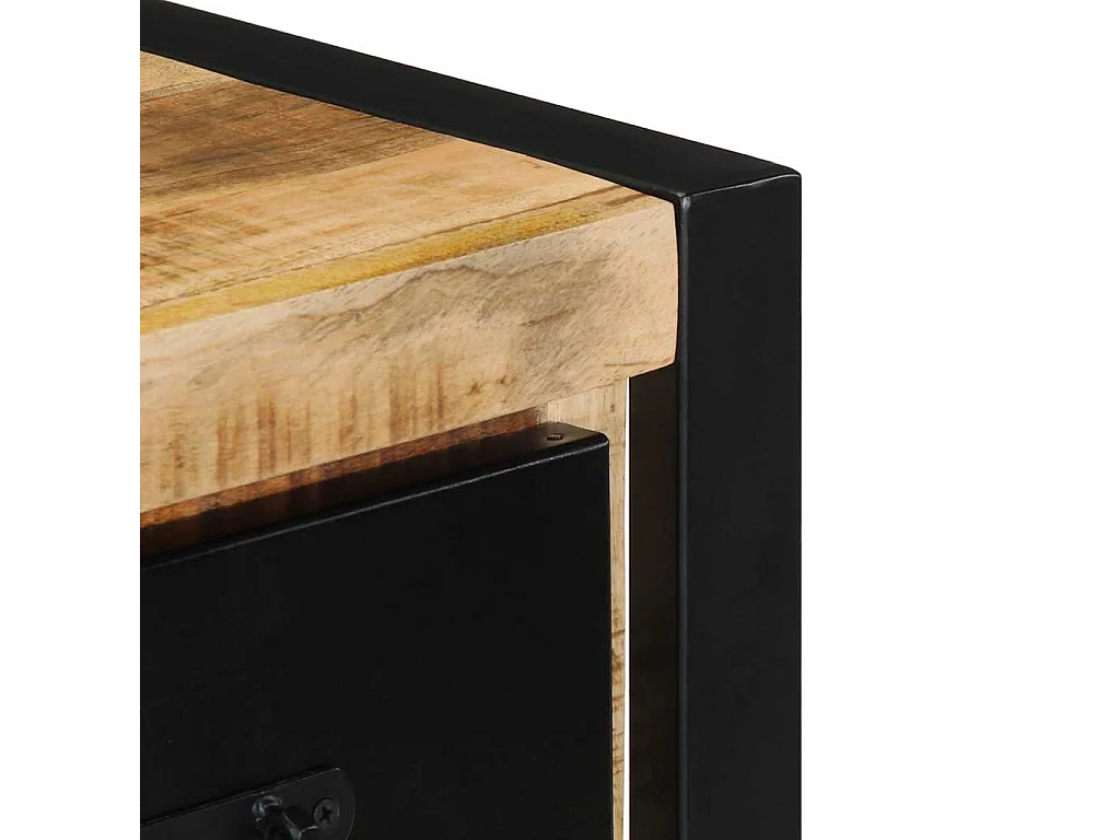 Meuble TV 100x30x25 cm bois massif de manguier brut