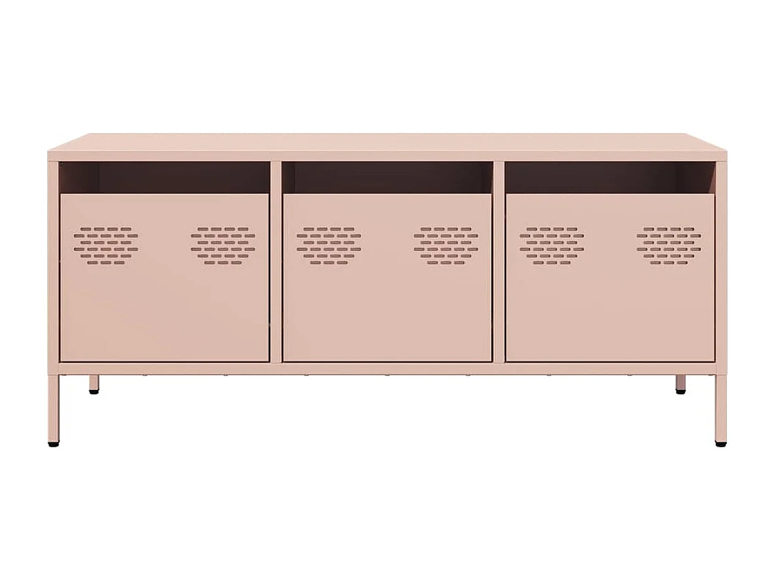 Meuble TV rose 101,5x39x43,5 cm acier laminé à froid