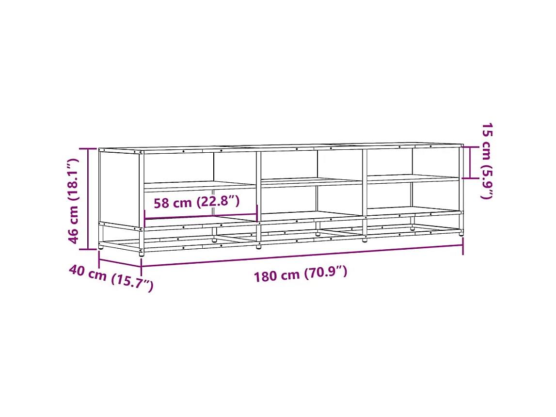 TV-Schrank Sonoma-Eiche 180x40x46 cm Holzwerkstoff