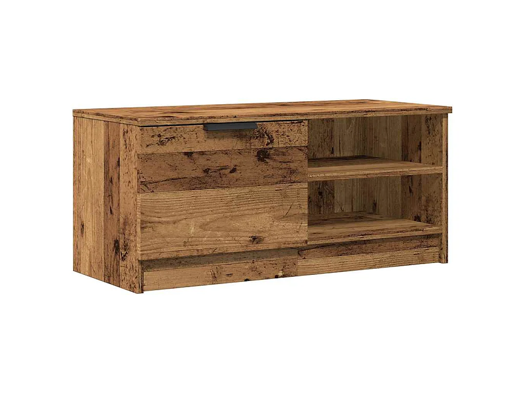 Tv-meubel 80x35x36,5 cm bewerkt hout oud houtkleurig
