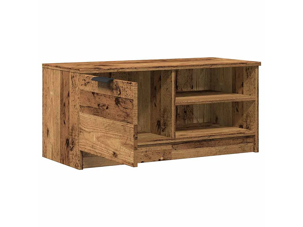 Tv-meubel 80x35x36,5 cm bewerkt hout oud houtkleurig