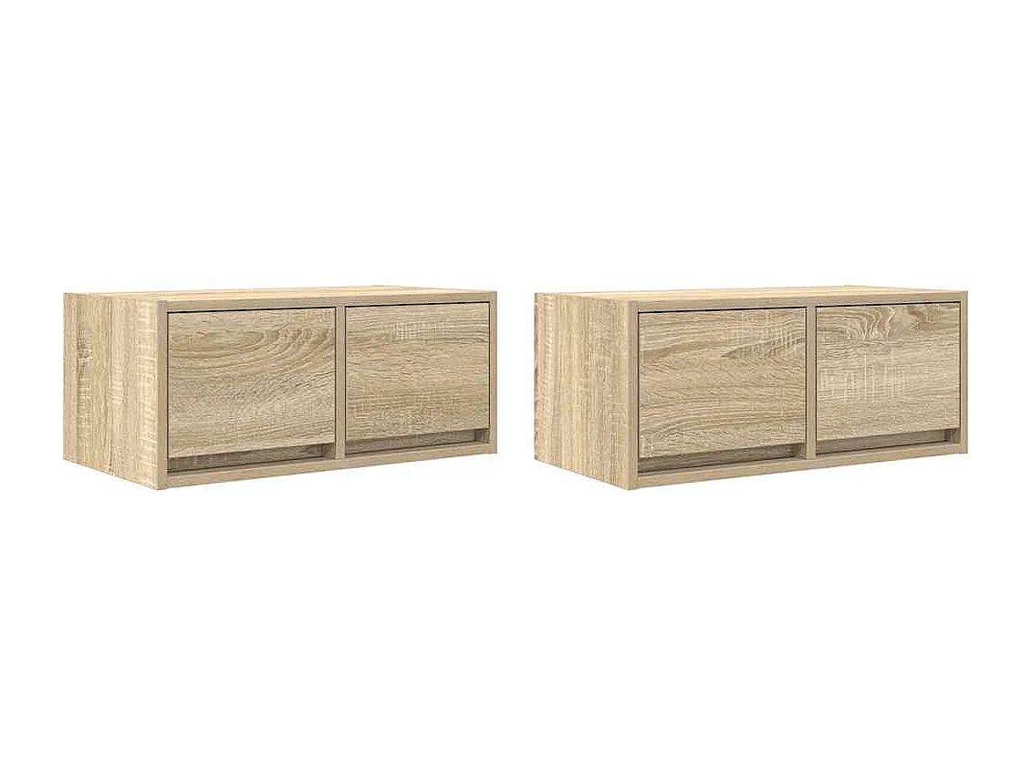 Meubles TV 2 pcs chêne sonoma 60x31x25,5 cm bois d'ingénierie
