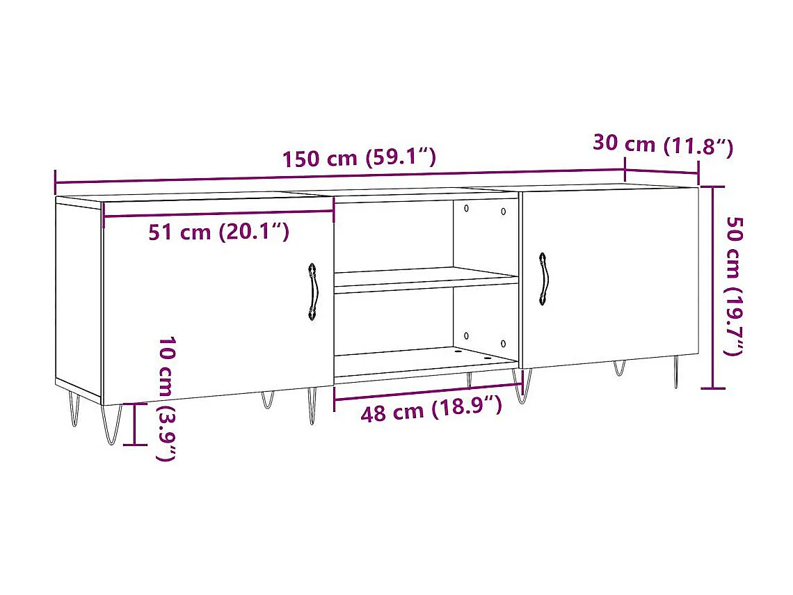 TV-Schrank Altholz-Optik 150x30x50 cm Holzwerkstoff