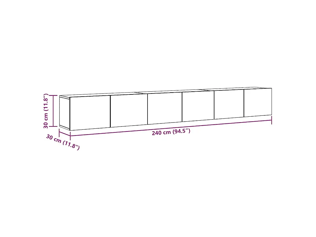 Ensemble de meuble TV mural 3 pcs chêne artisanal