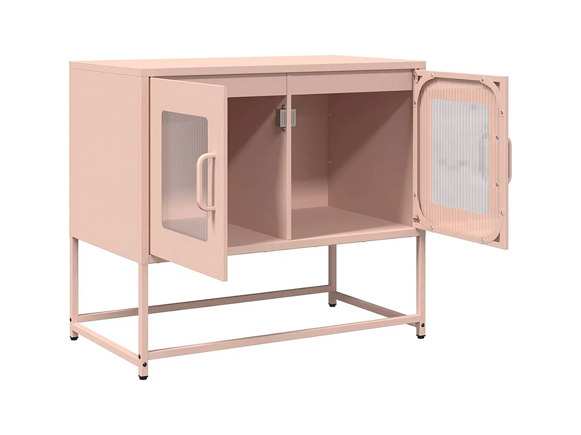 Tv-meubel 68x39x60,5 cm koudgewalst staal roze