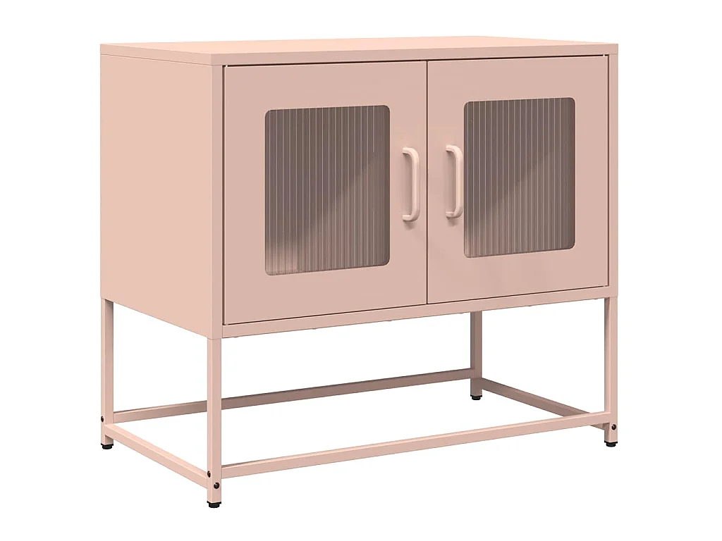 Meuble TV rose 68x39x60,5 cm acier laminé à froid