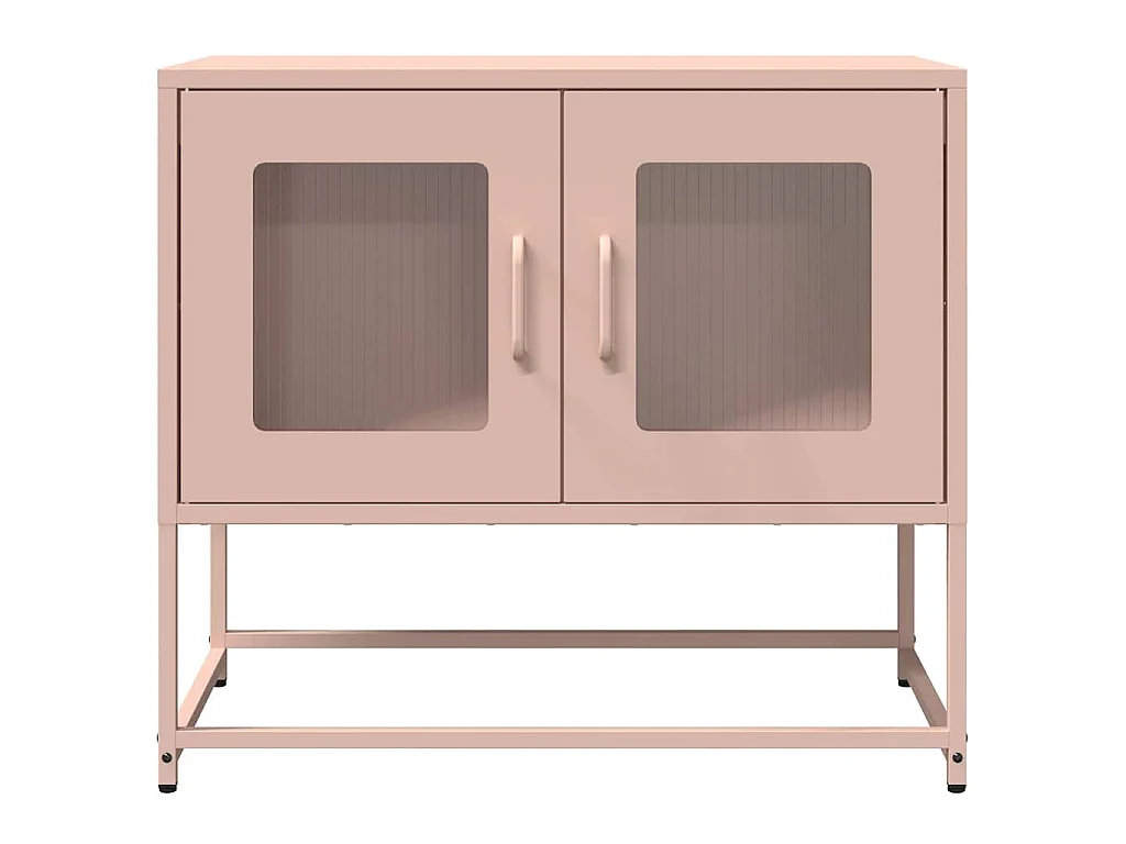 Meuble TV rose 68x39x60,5 cm acier laminé à froid